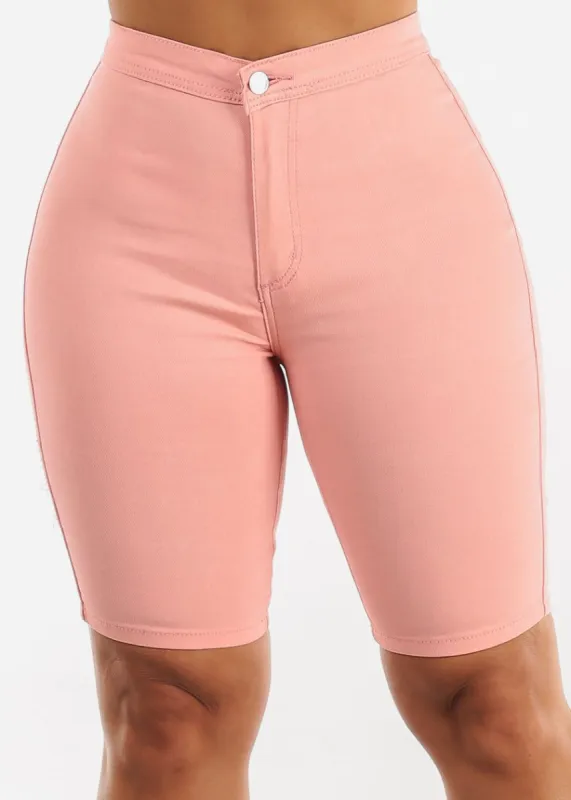 High Waist Hyper Stretch Bermuda Shorts Mauve sold by Moda