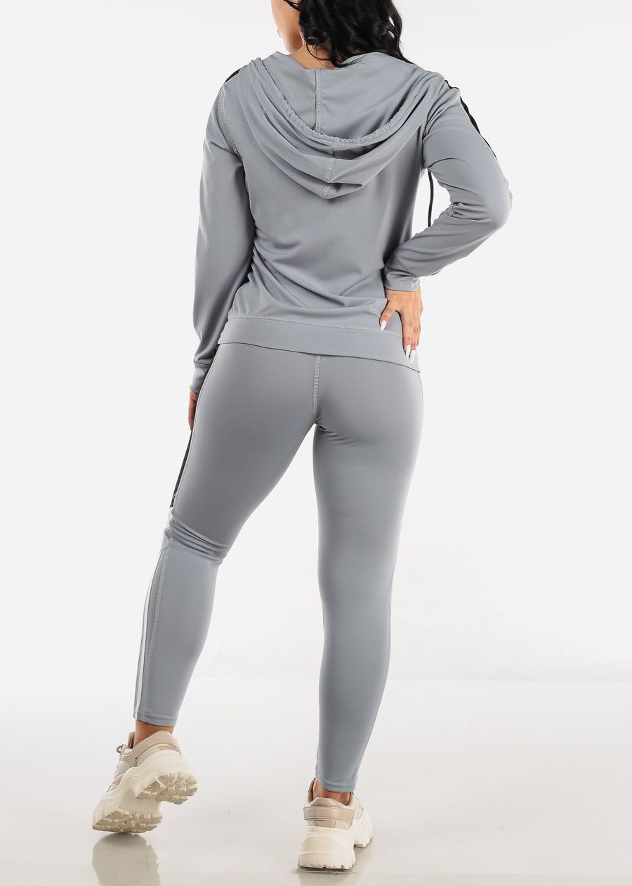 Activewear Jacket, Tank Top & Leggings Light Grey (3 PCE SET) sold by Moda product image thumbnail 5