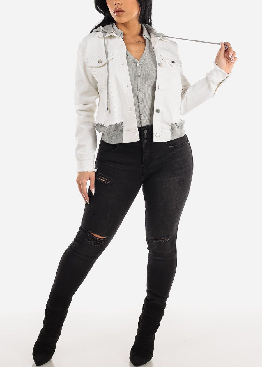 High Rise Black Butt Lifting Distressed Skinny Jeans sold by Moda product image thumbnail 2