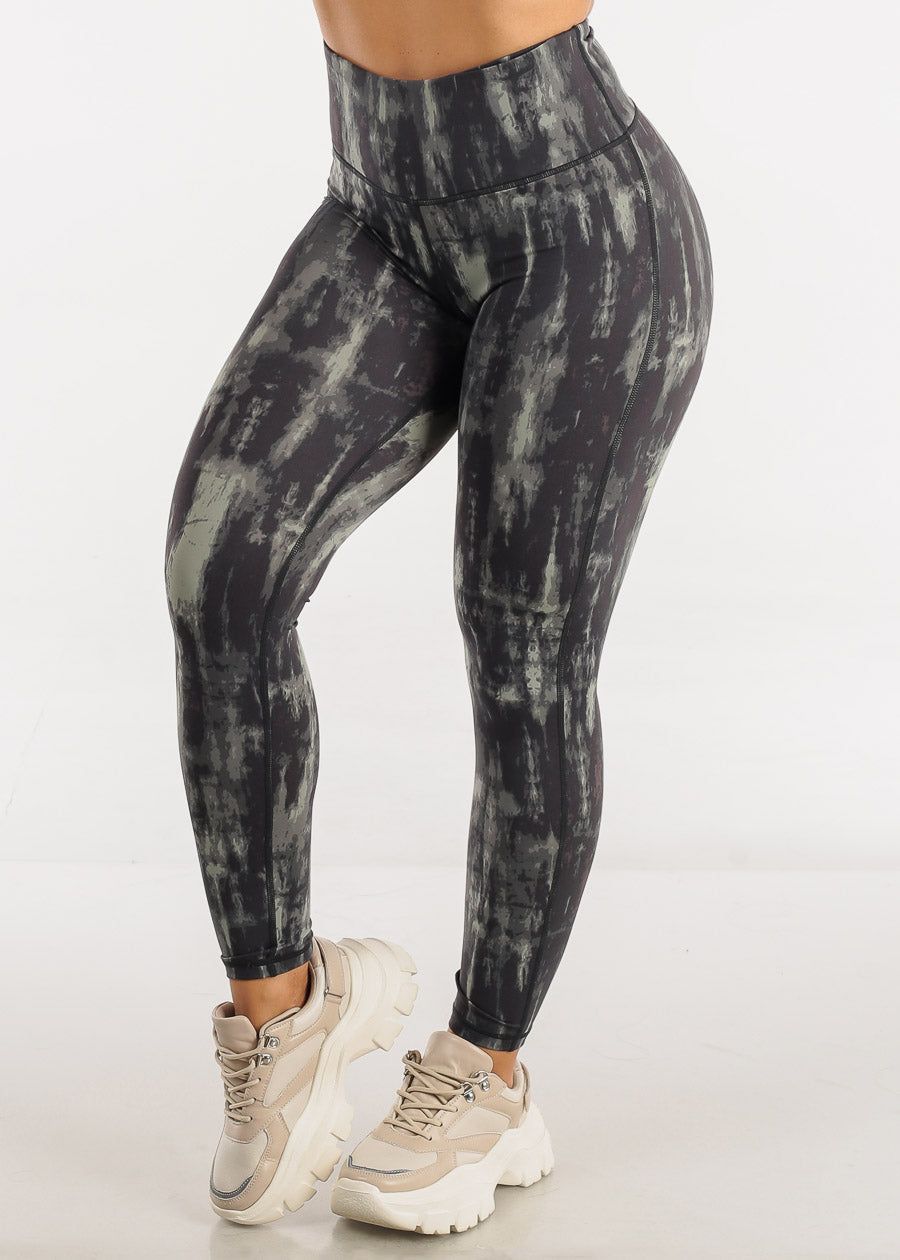 MONO B Activewear High Waisted Leggings Tie Dye sold by Moda
