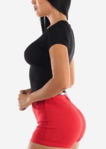 Black V-Neck Crop Top sold by Moda