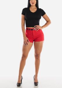 Black V-Neck Crop Top sold by Moda