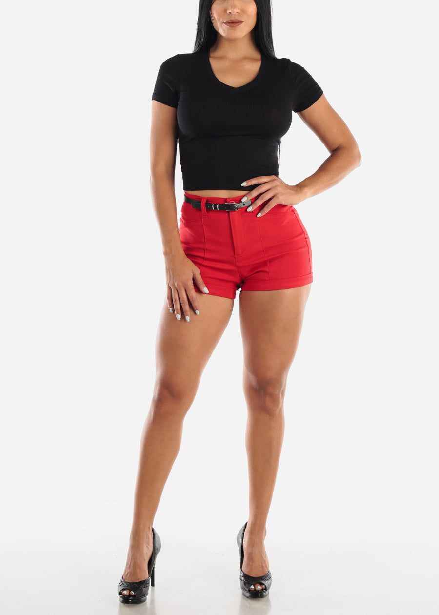 Black V-Neck Crop Top sold by Moda product image thumbnail 2