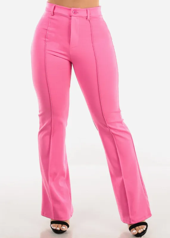 Super High Waist Wide Leg Dress Pants Hot Pink sold by Moda