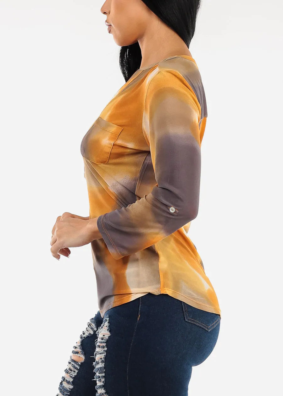 Quarter Sleeve Tie Dye Mesh Blouse sold by Moda product image thumbnail 3