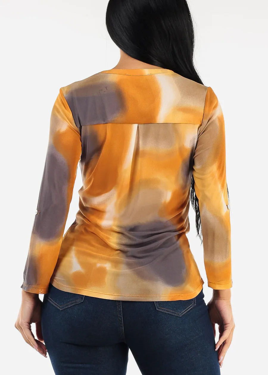 Quarter Sleeve Tie Dye Mesh Blouse sold by Moda product image thumbnail 4