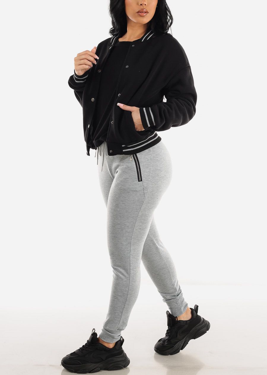 High Waisted Grey Jogger Pants w Zipper Pockets sold by Moda product image thumbnail 2