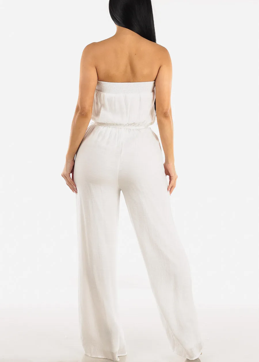 Strapless White Wide Legged Jumpsuit sold by Moda product image thumbnail 3