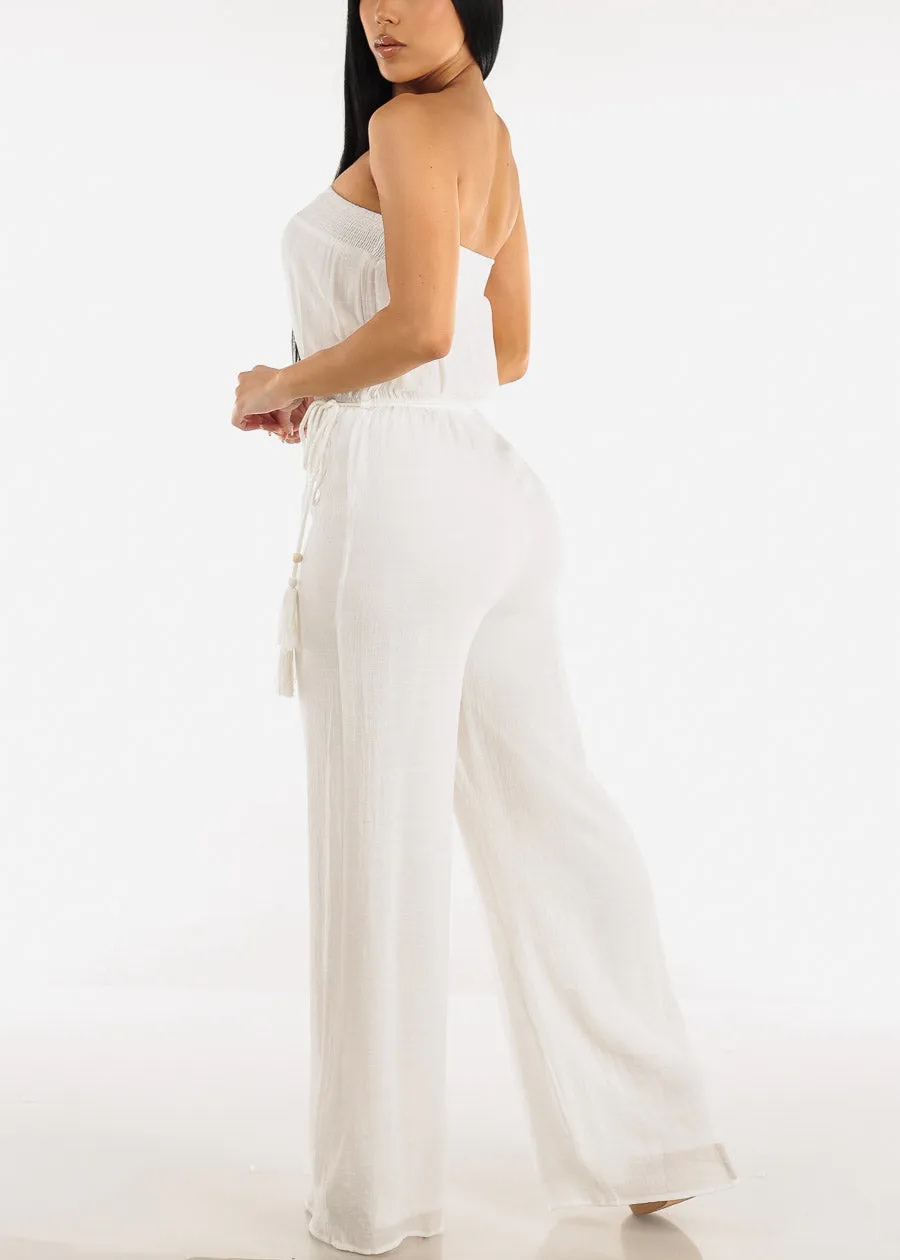 Strapless White Wide Legged Jumpsuit sold by Moda product image thumbnail 4
