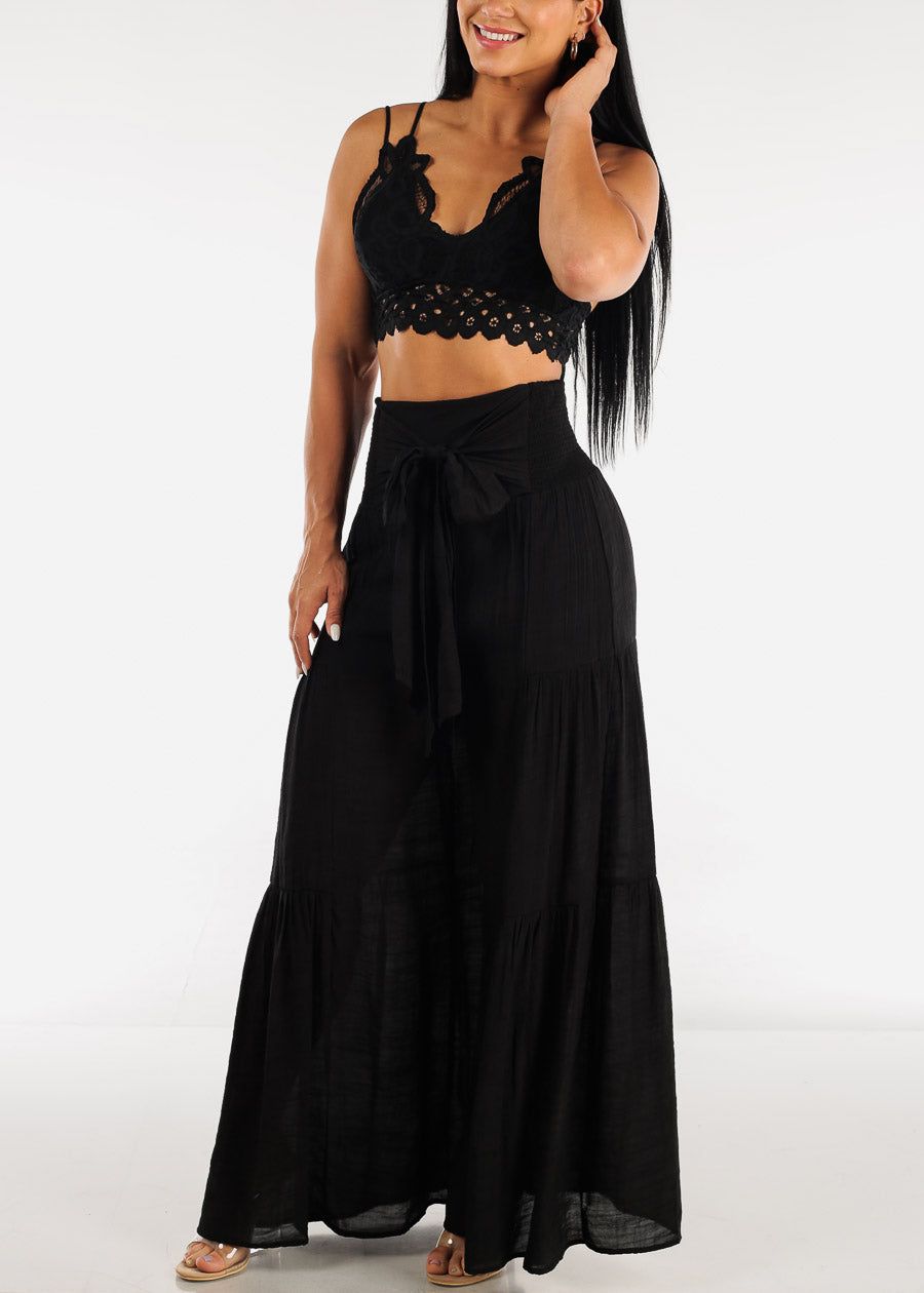 Black Double Strap Floral Lace Bralette sold by Moda product image thumbnail 3