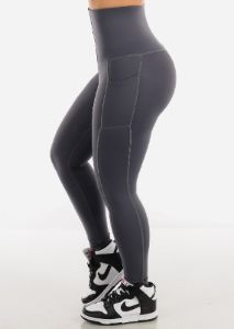 Grey High Waisted Corset Leggings sold by Moda