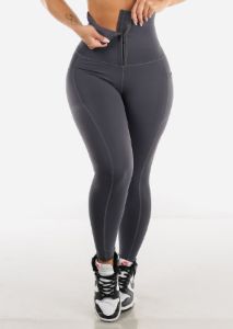Grey High Waisted Corset Leggings sold by Moda