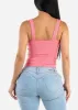 Seamless Ribbed Cami Top w Buckle Straps Pink sold by Moda