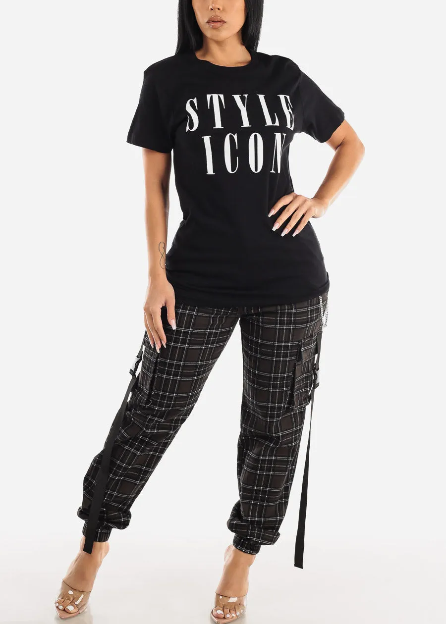 Black Short Sleeve Style Icon Graphic Tee sold by Moda product image thumbnail 2