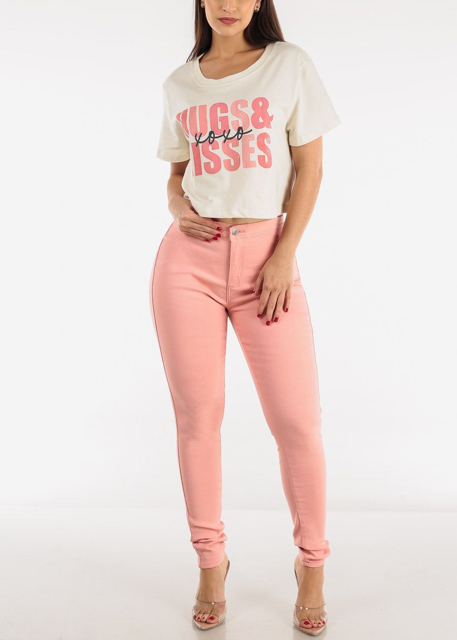 High Waist Hyper Stretch Slim Fit Skinny Pants Mauve sold by Moda product image thumbnail 2