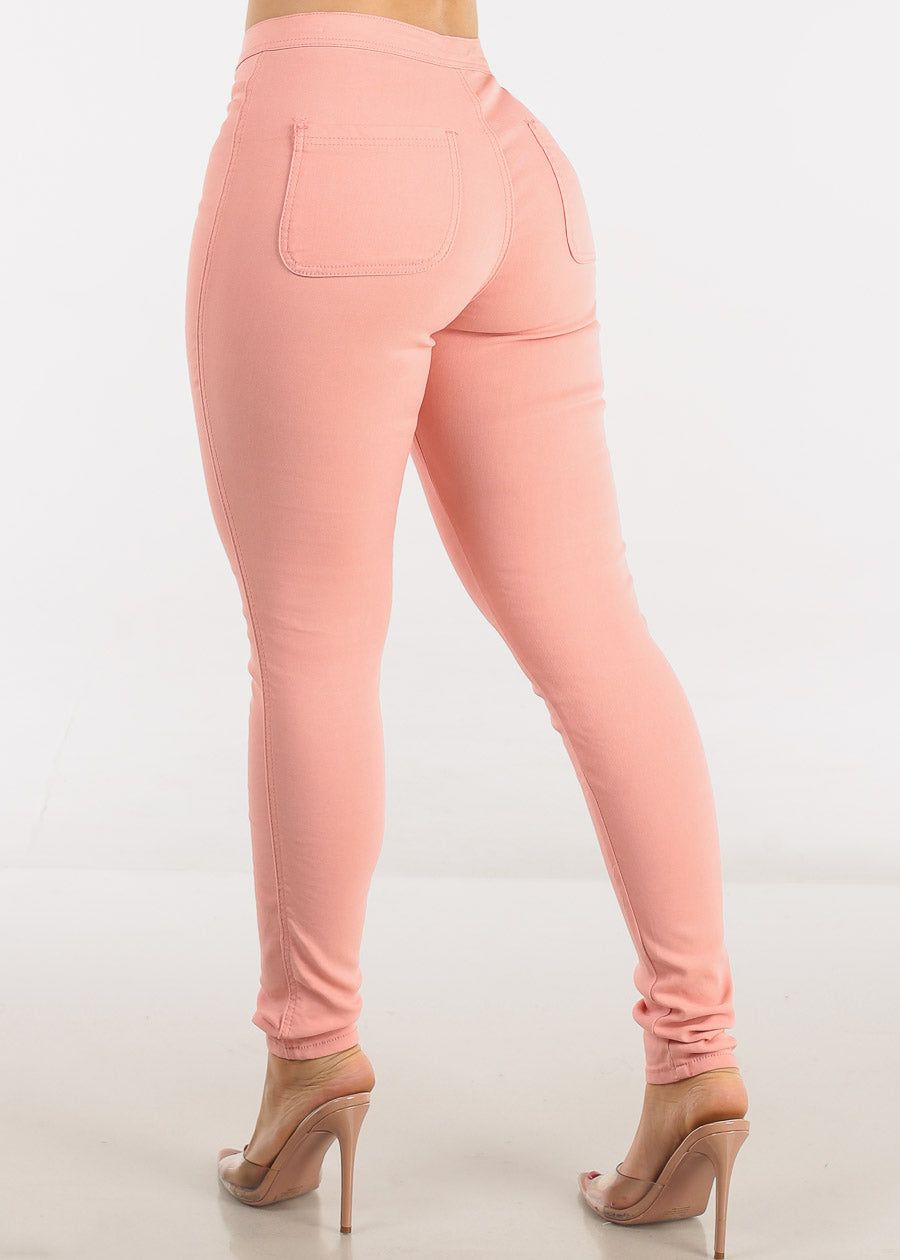 High Waist Hyper Stretch Slim Fit Skinny Pants Mauve sold by Moda product image thumbnail 4