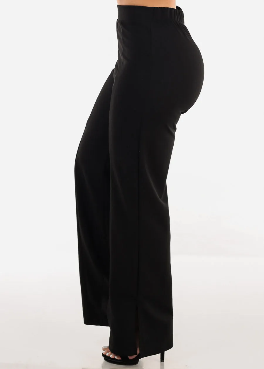 Super High Waist Black Wide Leg Slit Dress Pants sold by Moda product image thumbnail 3
