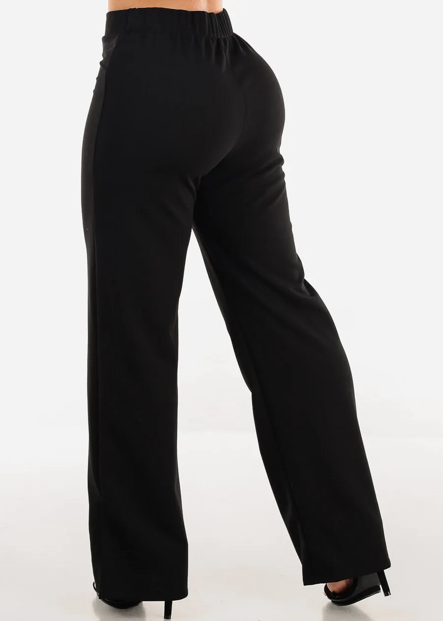 Super High Waist Black Wide Leg Slit Dress Pants sold by Moda product image thumbnail 4
