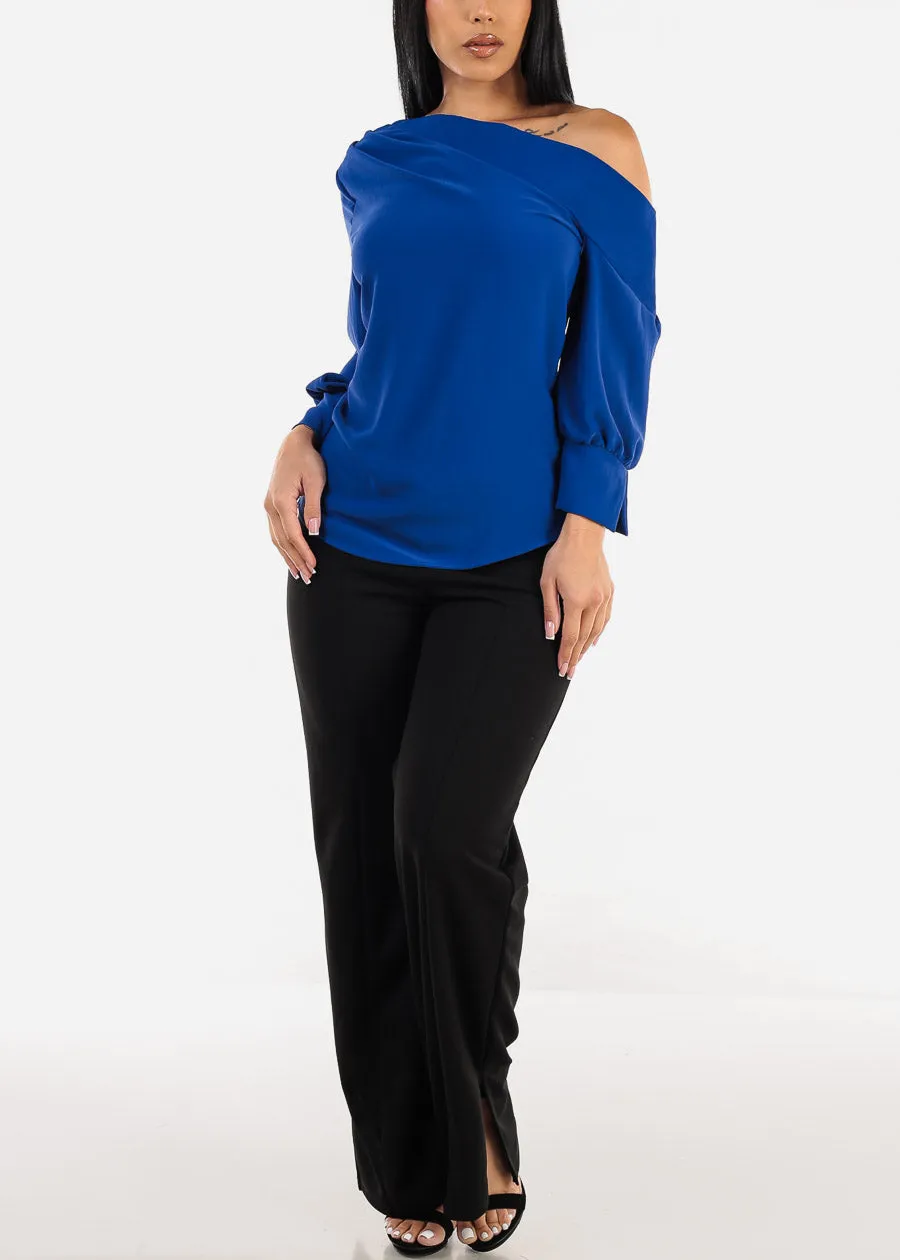 Super High Waist Black Wide Leg Slit Dress Pants sold by Moda product image thumbnail 2