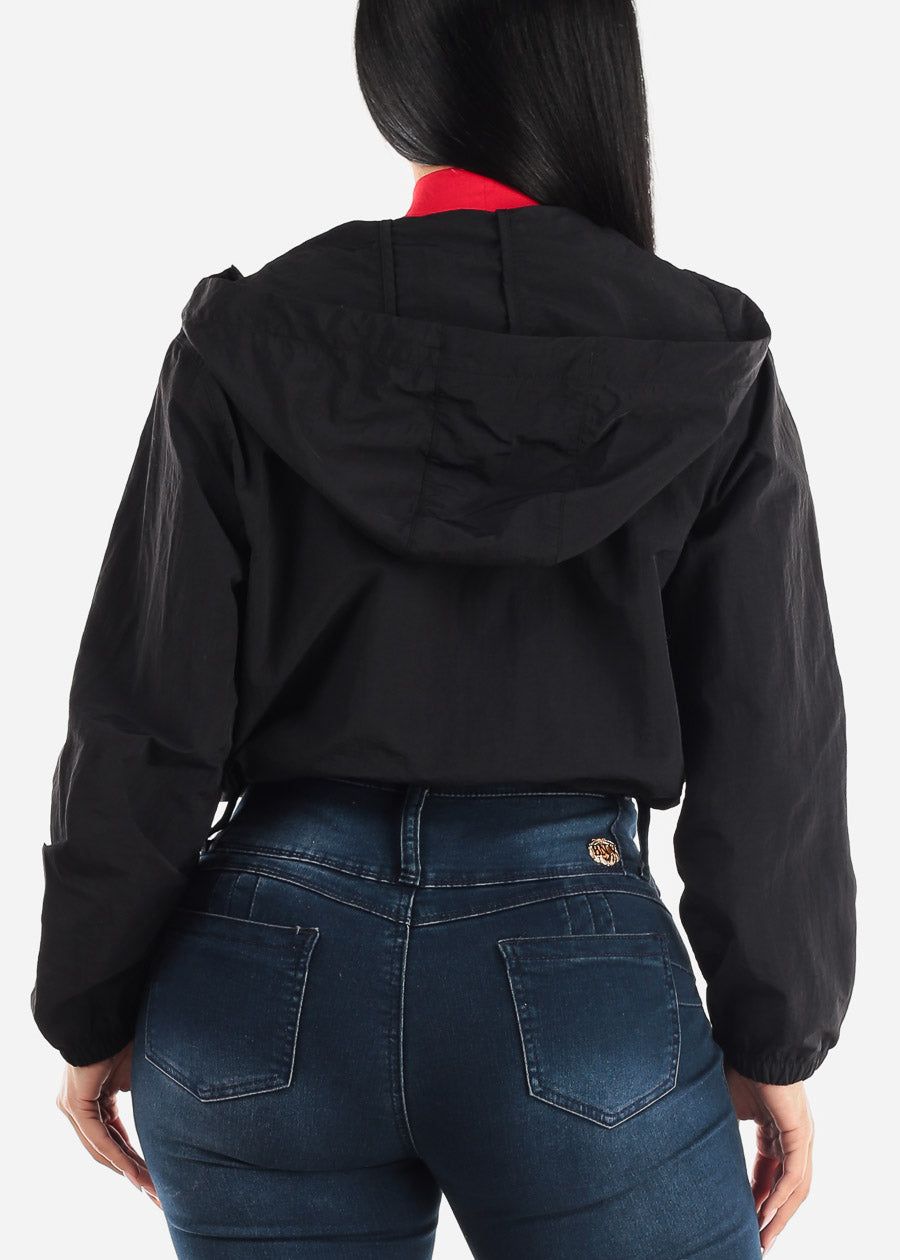 Black Long Sleeve Lightweight Zip Up Jacket w Front Pockets sold by Moda product image thumbnail 5