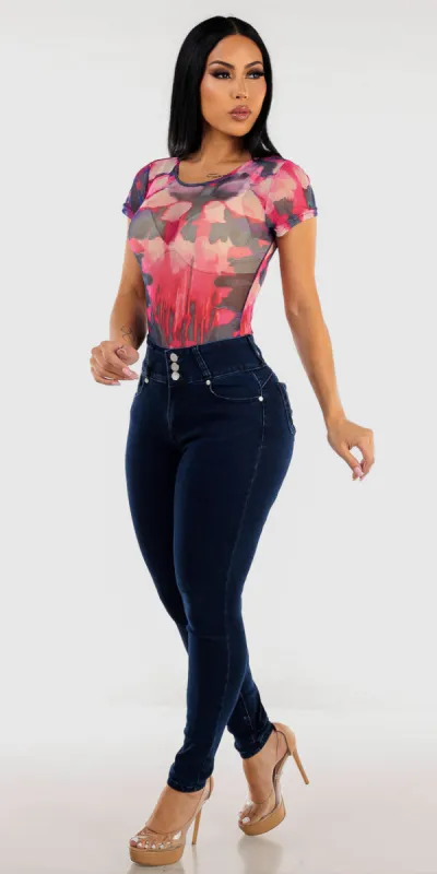 Tie Dye Butt Lift Denim Combo sold by Moda