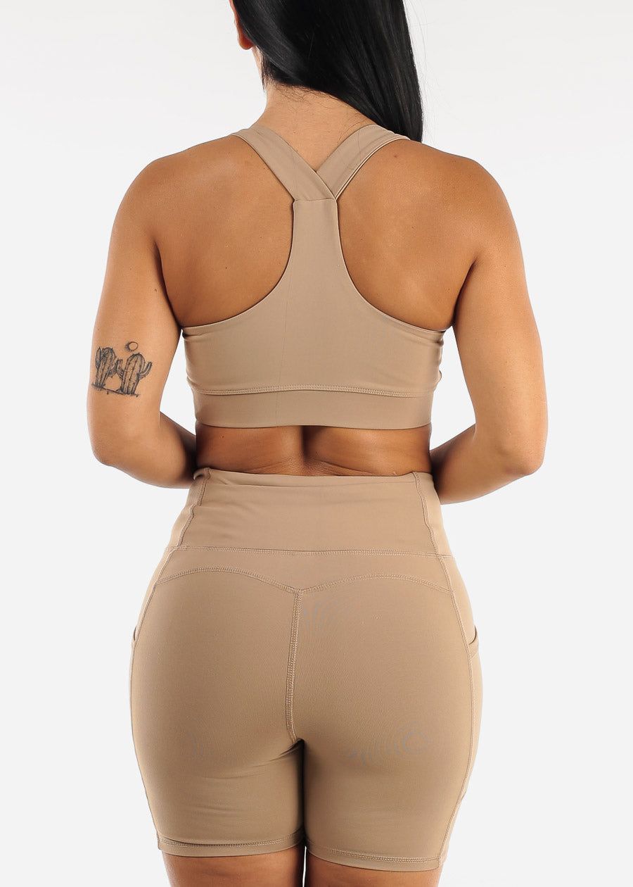 MONO B Activewear Y-Back Nude Sports Bra sold by Moda product image thumbnail 4