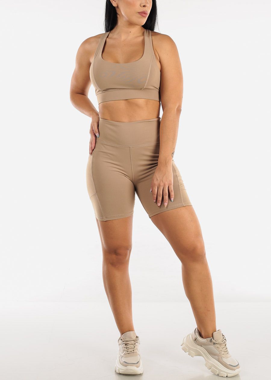 MONO B Activewear Y-Back Nude Sports Bra sold by Moda product image thumbnail 2