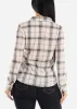 Long Sleeve Button Up Plaid Shirt Ivory & Khaki sold by Moda