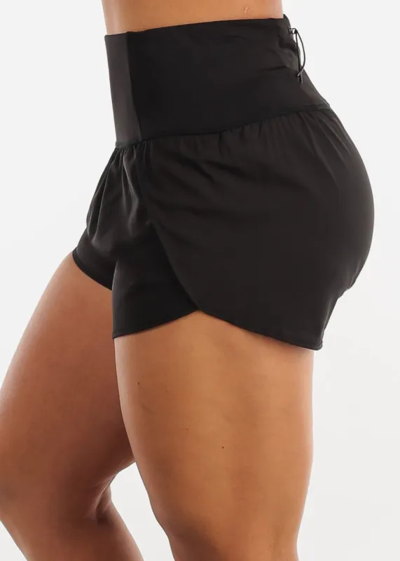 High Waist Inner Brief Activewear Shorts Black sold by Moda