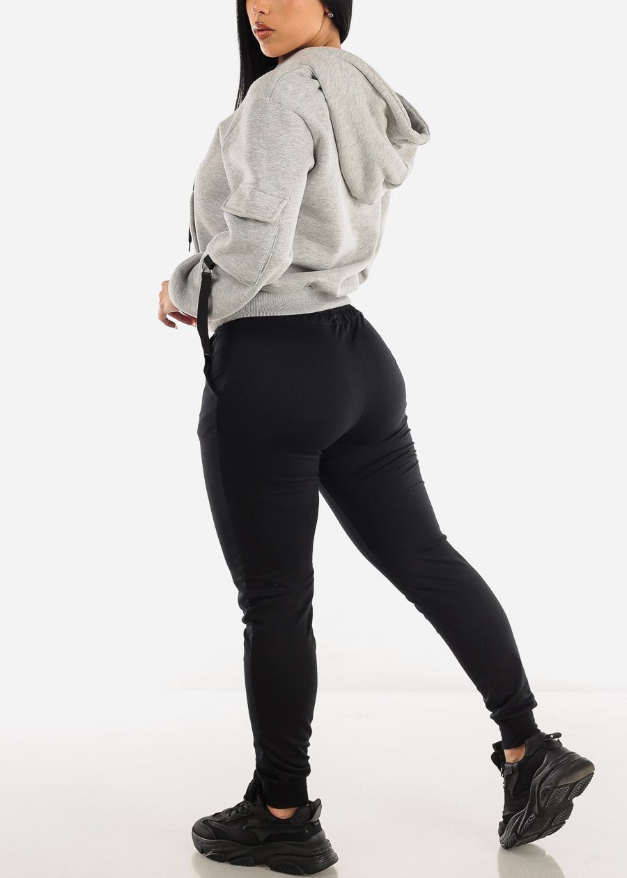Smocked High Waist Black Jogger Pants sold by Moda product image thumbnail 5