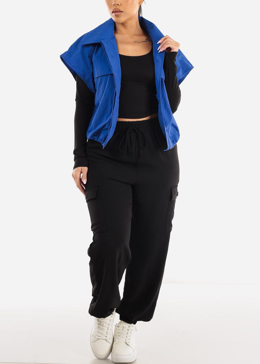 Black Long Sleeve Corset Style Crop Top sold by Moda product image thumbnail 2