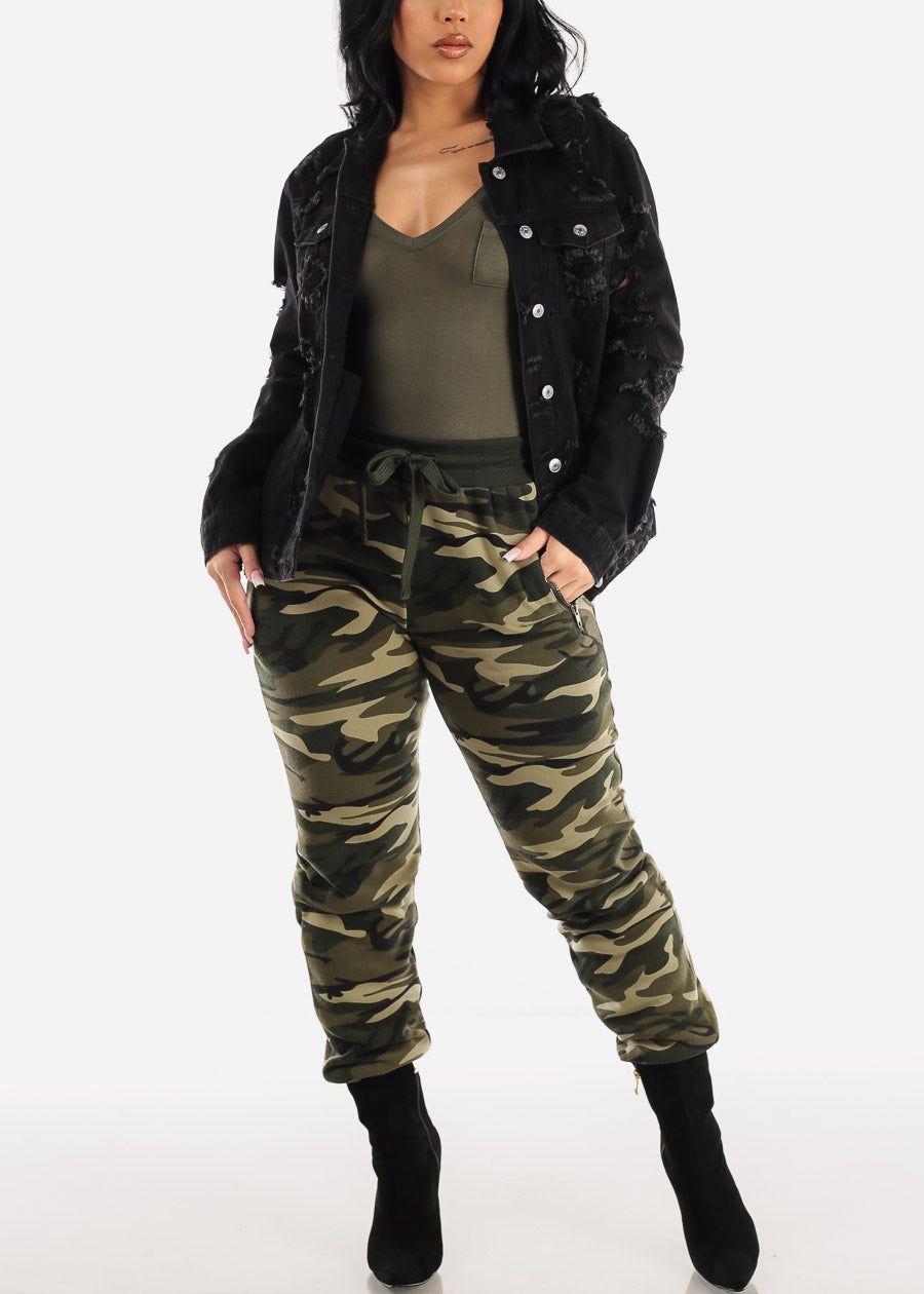 High Drawstring Waist Camouflage Jogger Sweatpants sold by Moda product image thumbnail 4