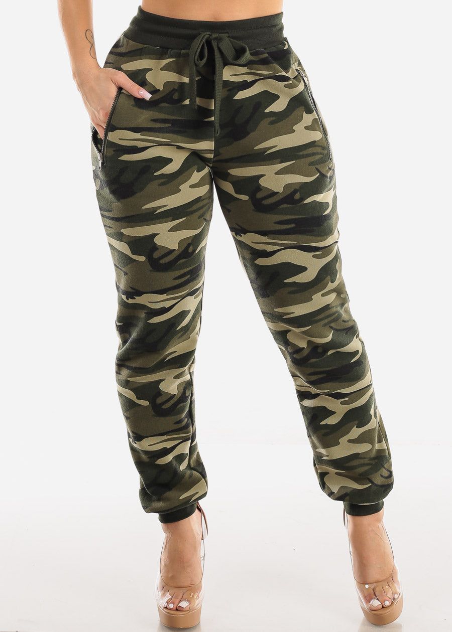 High Drawstring Waist Camouflage Jogger Sweatpants sold by Moda product image thumbnail 3