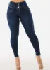 Dark Wash High Waisted Levantacola Skinny Jeans sold by Moda