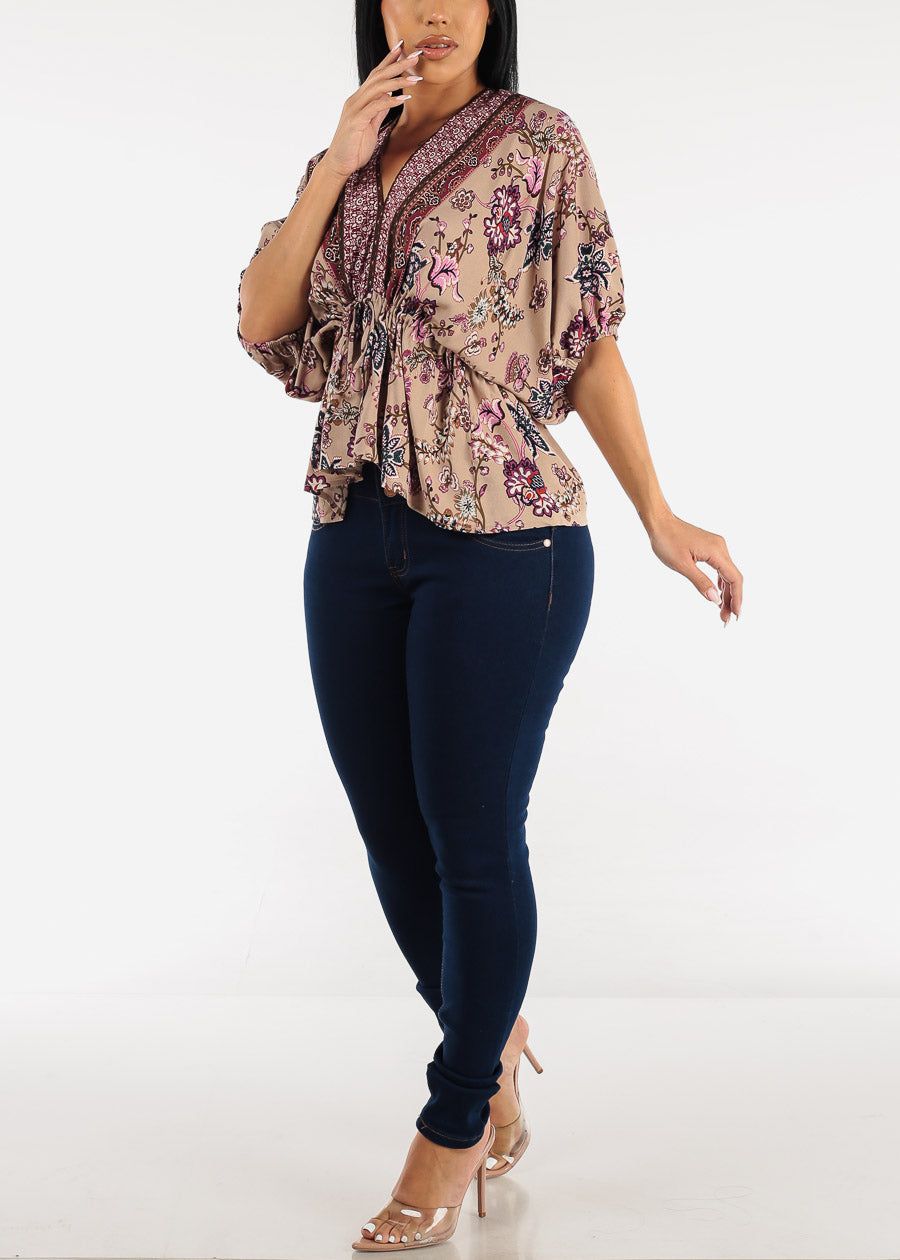 Drawstring Waist Abstract Kimono Top sold by Moda product image thumbnail 2