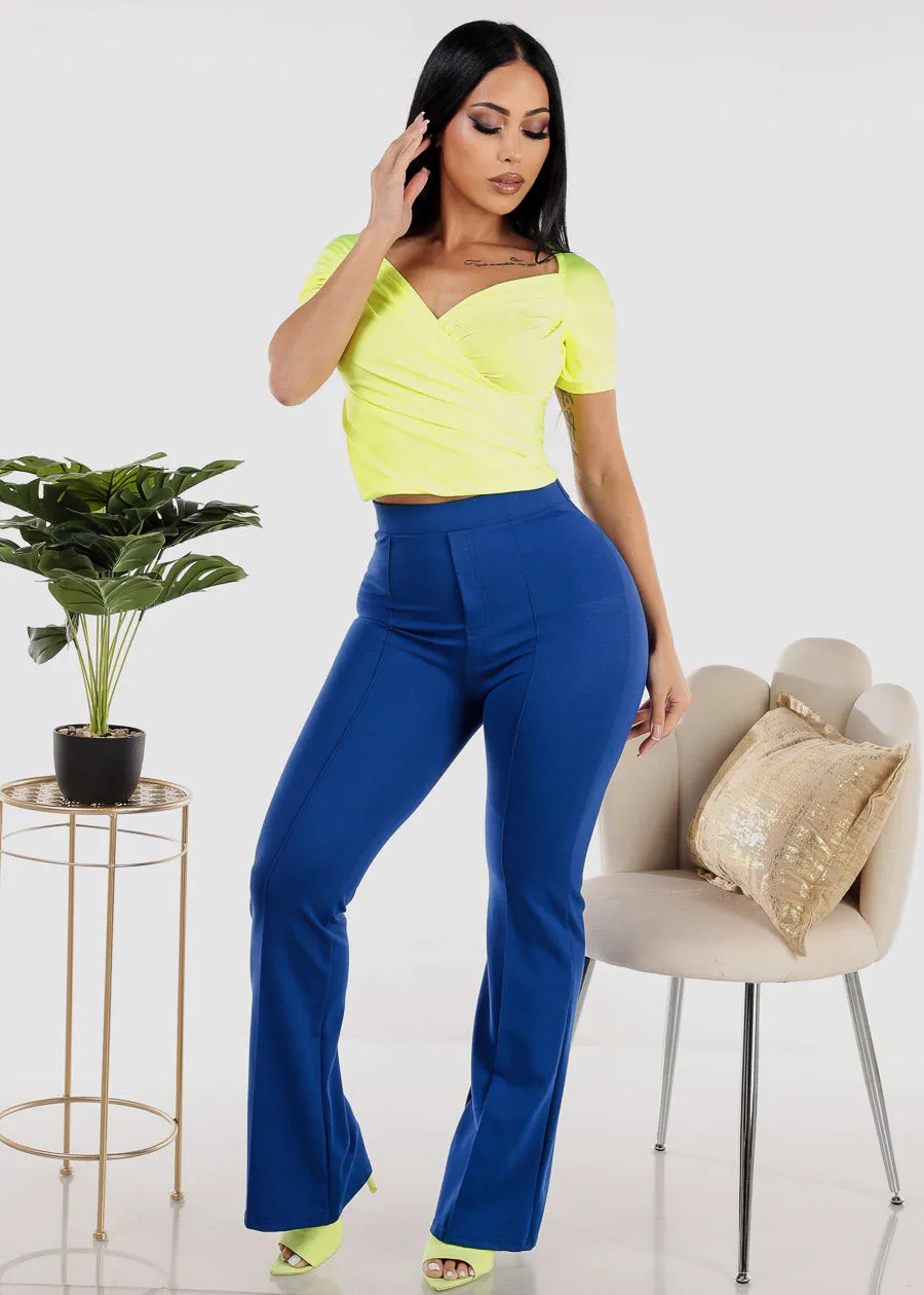 Super High Waist Dressy Bootcut Pants Royal Blue sold by Moda product image thumbnail 2
