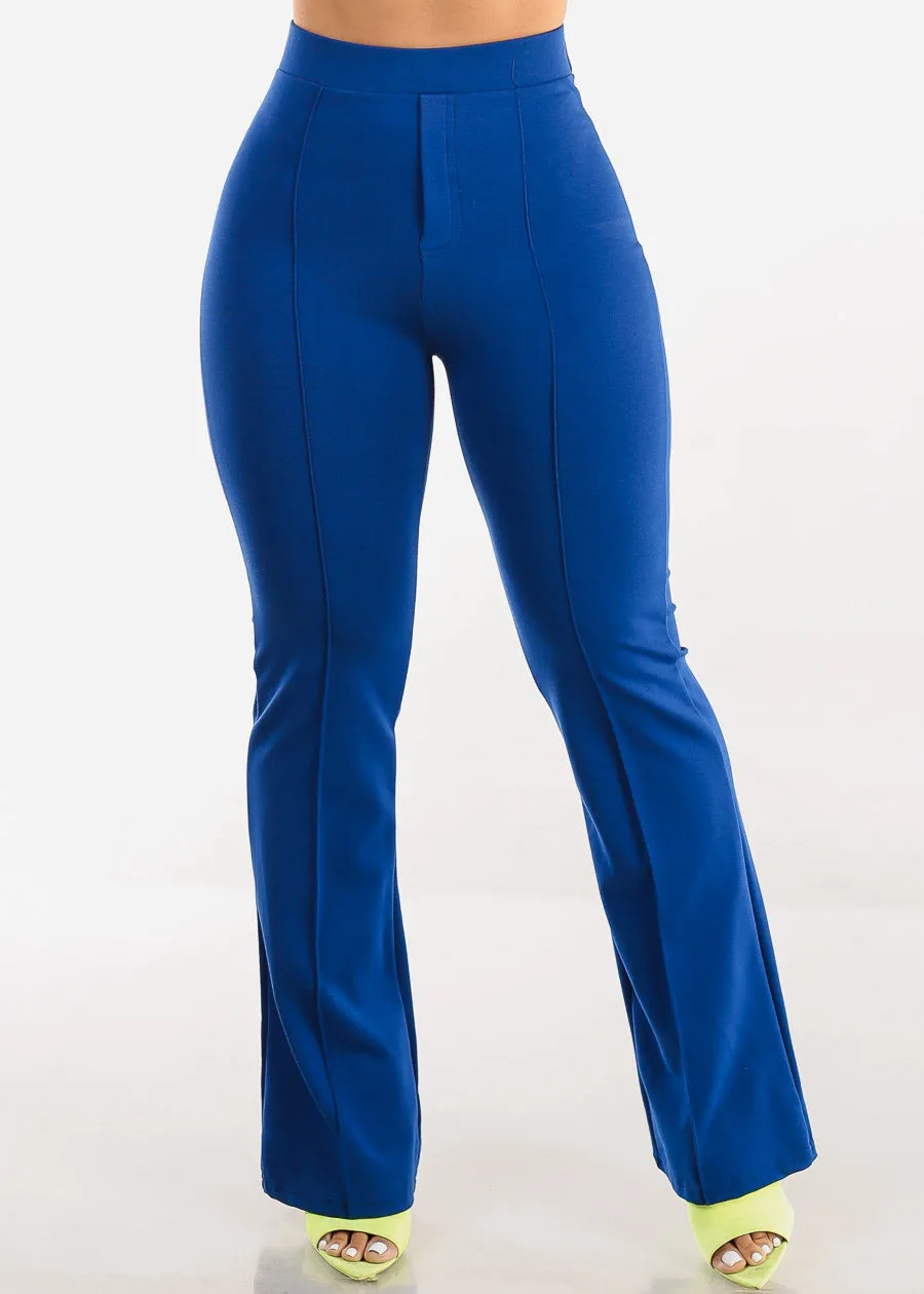 Super High Waist Dressy Bootcut Pants Royal Blue sold by Moda