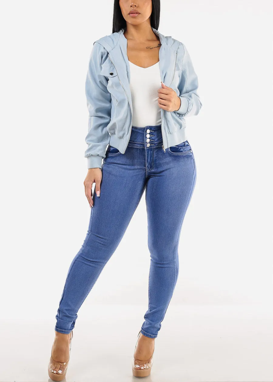 Long Sleeve Vneck White Top w Ruched Sides sold by Moda product image thumbnail 2