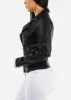 Long Sleeve Vegan Leather Biker Jacket Black sold by Moda