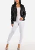 Long Sleeve Vegan Leather Biker Jacket Black sold by Moda