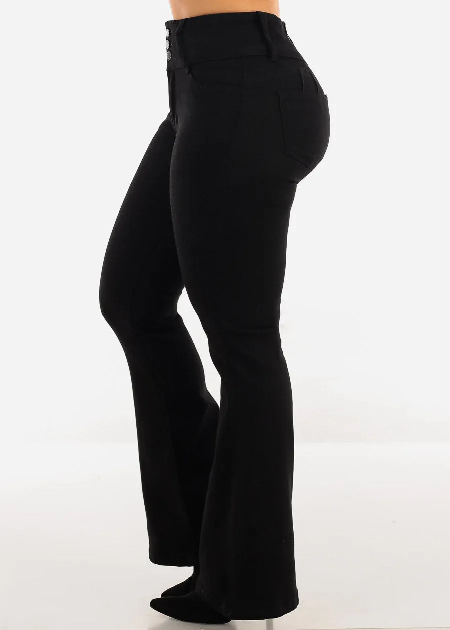 Butt Lift Super High Waist Flared Bootcut Jeans Black sold by Moda product image thumbnail 4