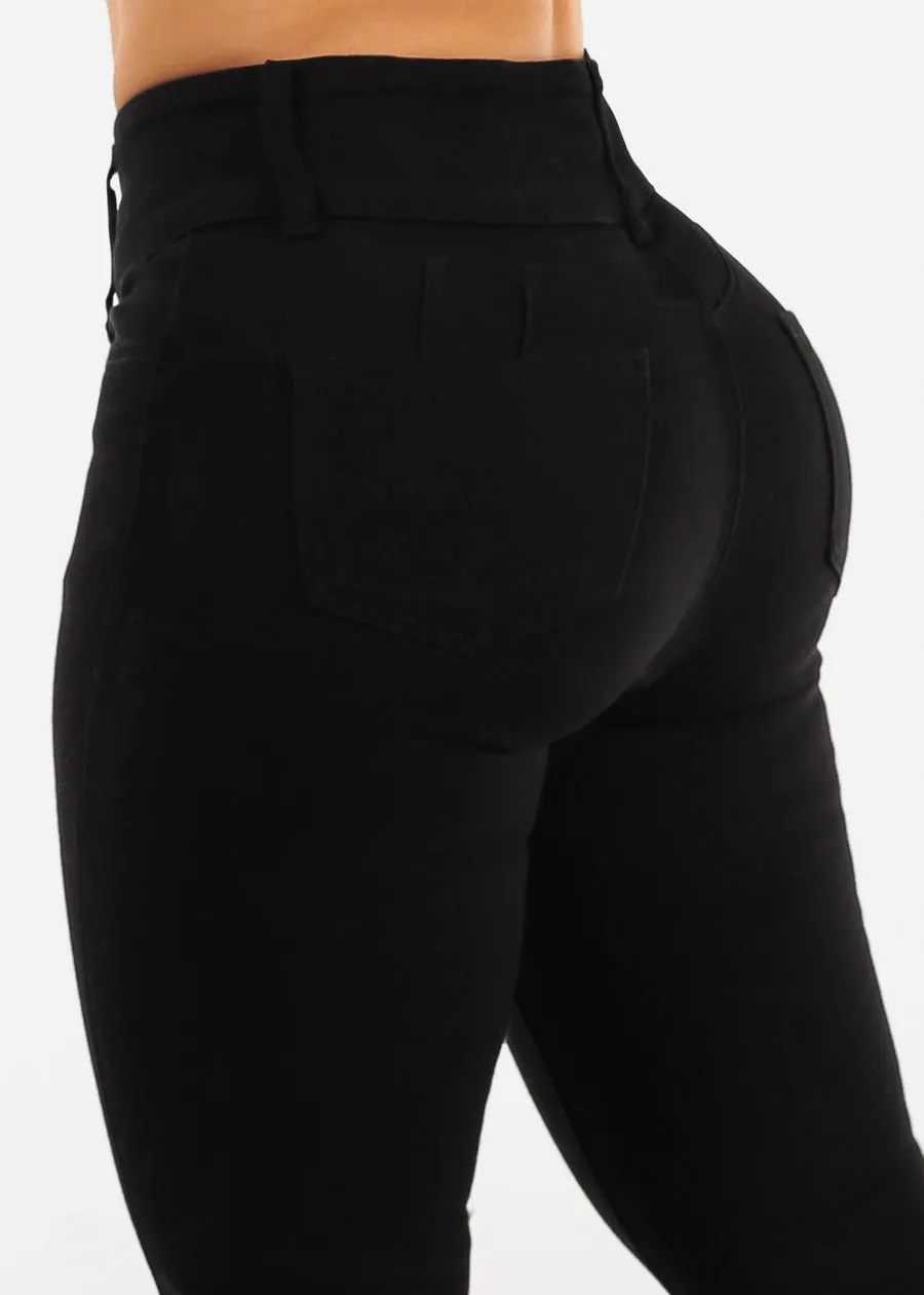Butt Lift Super High Waist Flared Bootcut Jeans Black sold by Moda product image thumbnail 5