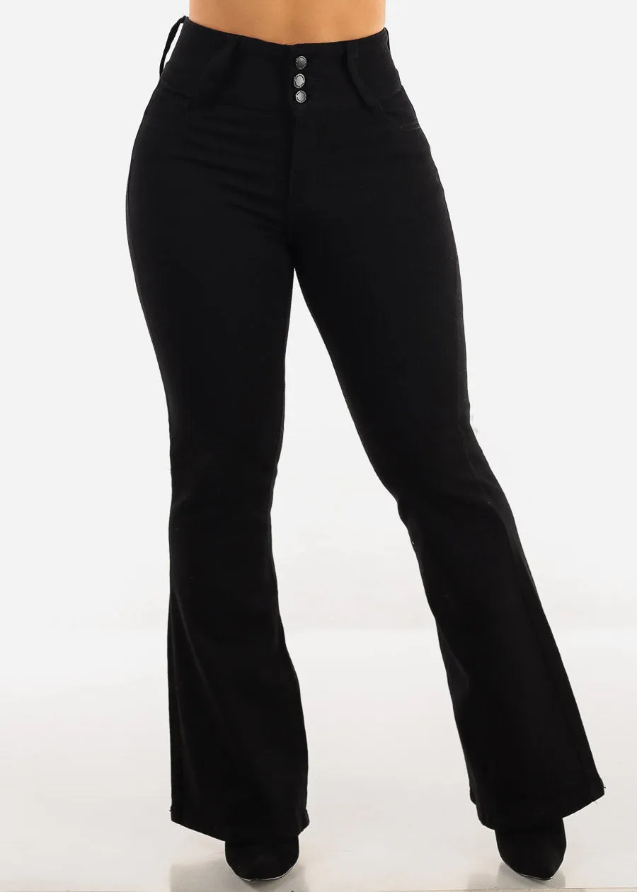 Butt Lift Super High Waist Flared Bootcut Jeans Black sold by Moda product image thumbnail 3