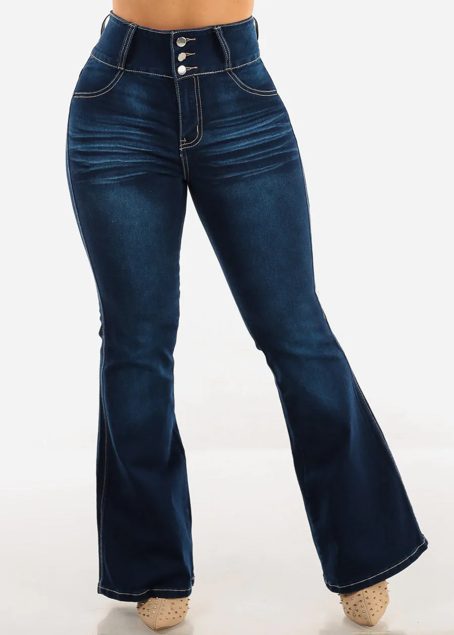 Butt Lift Ultra High Waist Flared Bootcut Jeans Dark Blue sold by Moda product image thumbnail 3