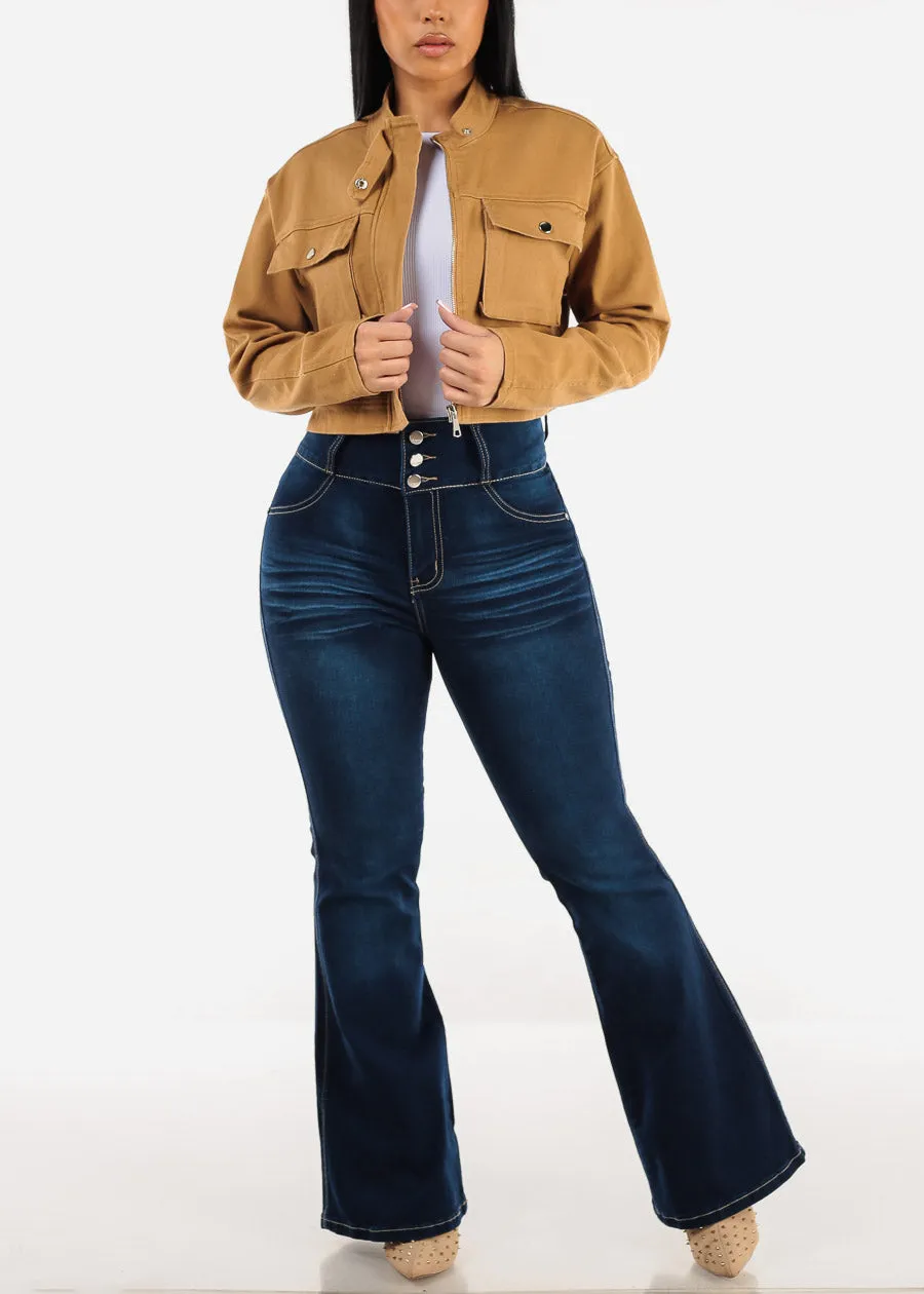 Butt Lift Ultra High Waist Flared Bootcut Jeans Dark Blue sold by Moda product image thumbnail 2