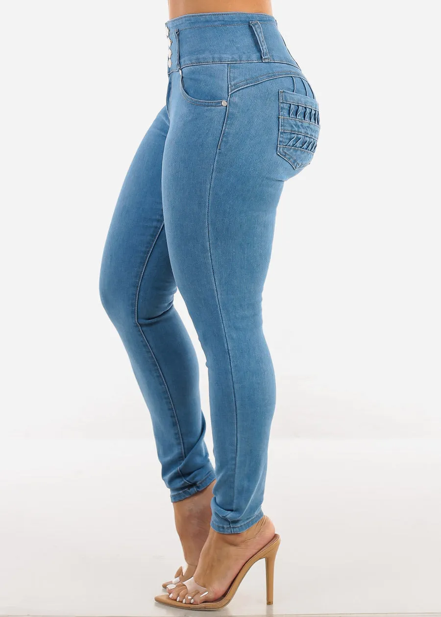Butt Lift High Waist Light Skinny Jeans sold by Moda product image thumbnail 4