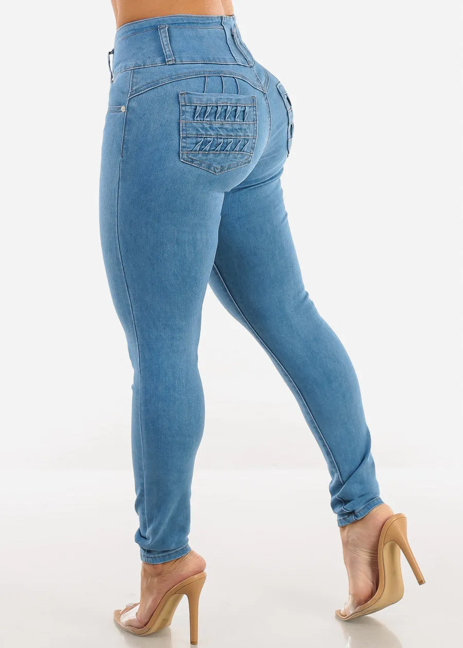Butt Lift High Waist Light Skinny Jeans sold by Moda product image thumbnail 5