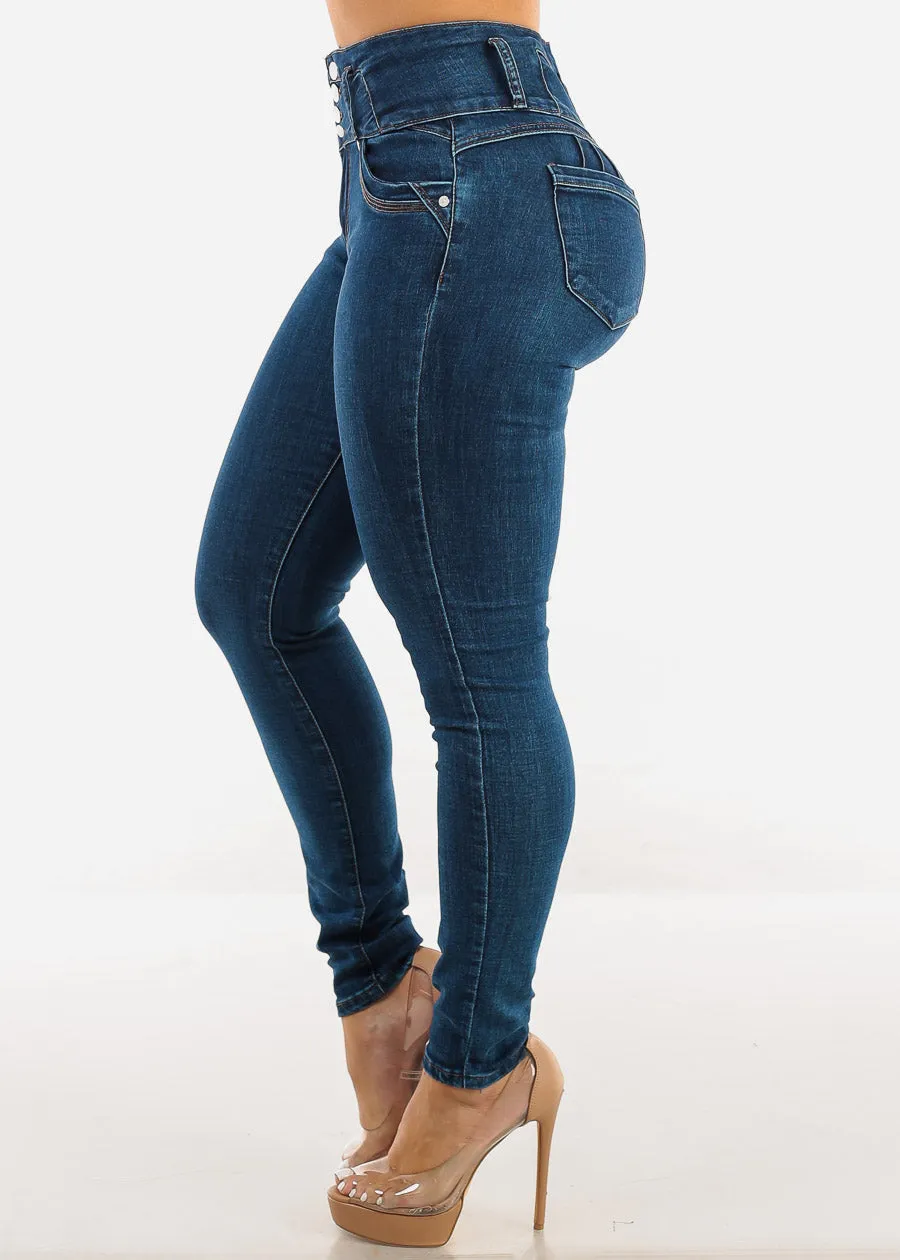 Butt Lift High Waist Skinny Jeans Med Sand Wash sold by Moda product image thumbnail 4