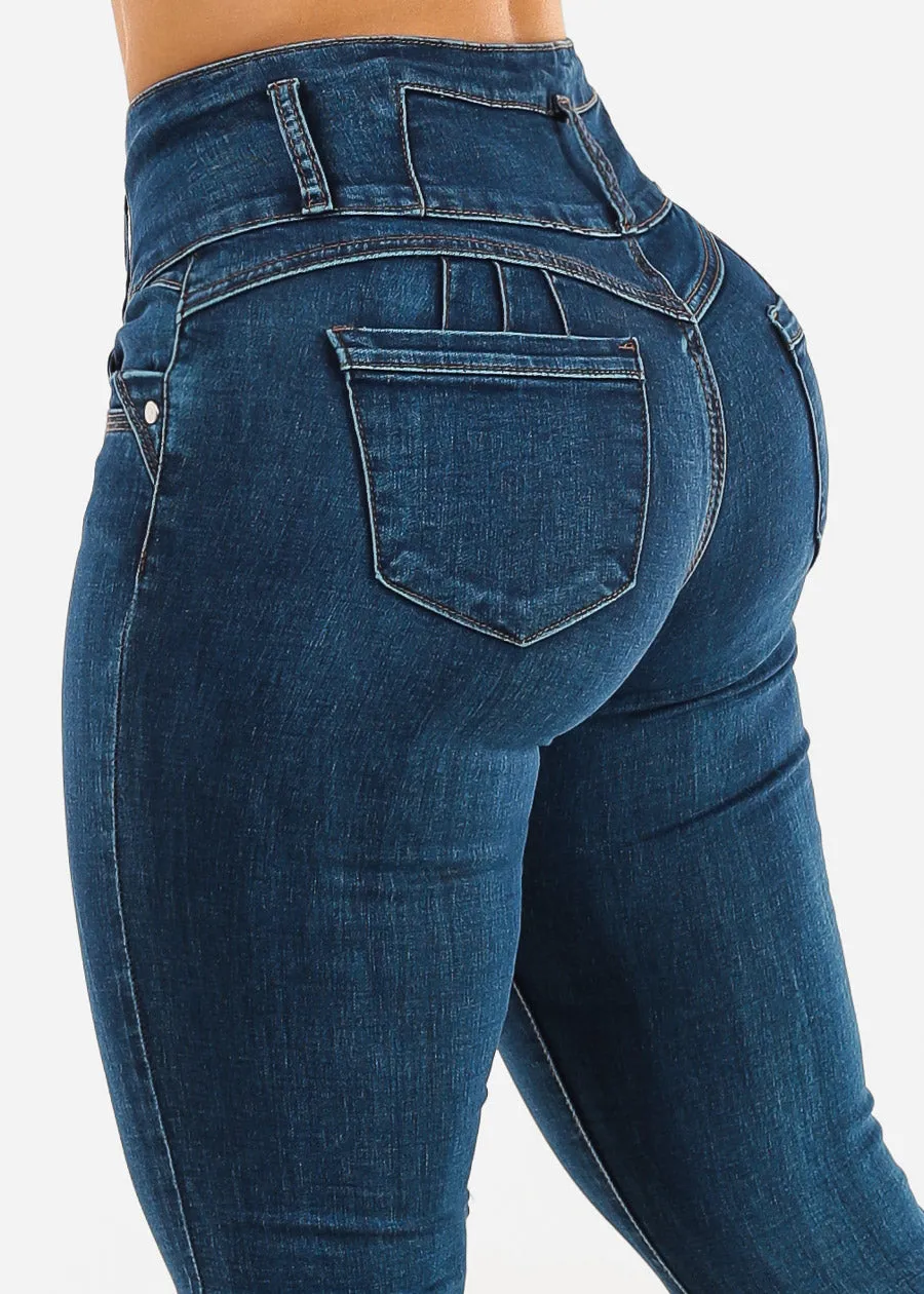 Butt Lift High Waist Skinny Jeans Med Sand Wash sold by Moda