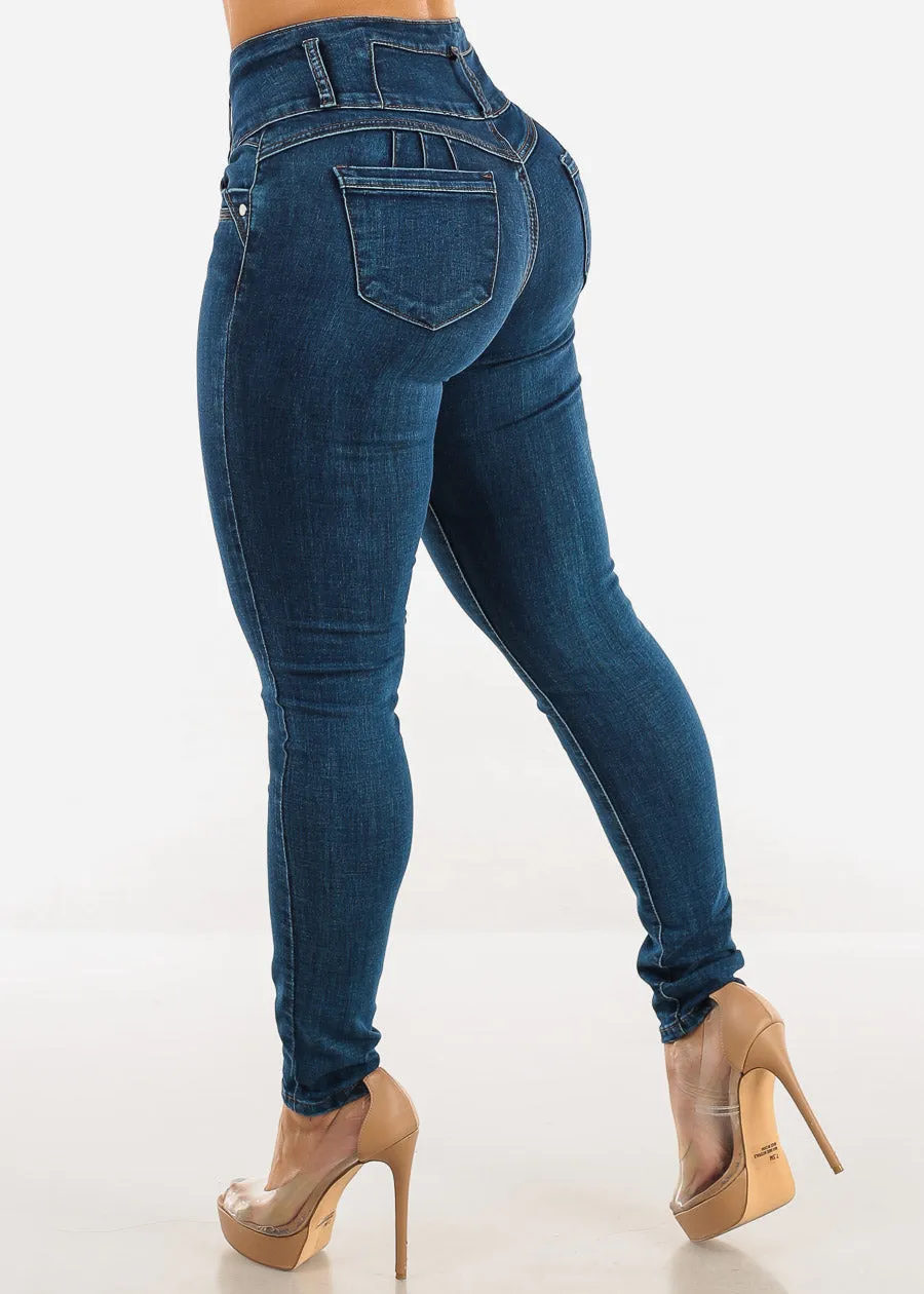 Butt Lift High Waist Skinny Jeans Med Sand Wash sold by Moda product image thumbnail 5